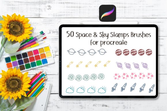 Download 50 Space Stamps Brushes for Procreate - Premium Bundle